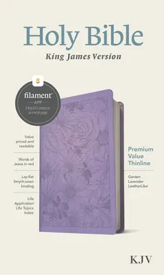 KJV Premium Value Thinline Bible, Filament Enabled Edition (czerwona litera, skóropodobna, Garden Lavender) - KJV Premium Value Thinline Bible, Filament Enabled Edition (Red Letter, Leatherlike, Garden Lavender)