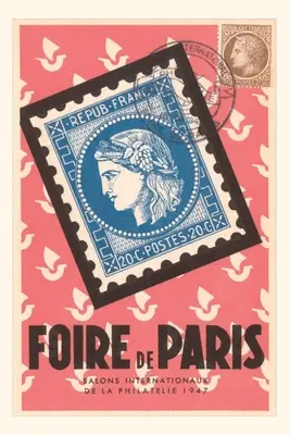 Plakat z francuskiej konwencji filatelistycznej - Vintage Journal French Philatelic Convention Poster