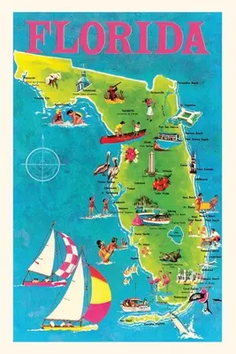 Vintage Journal Mapa Florydy - Vintage Journal Map of Florida