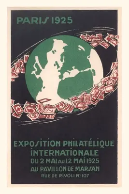 Plakat z paryskiej wystawy znaczków pocztowych - Vintage Journal Paris Stamp Expo Poster