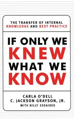 Gdybyśmy tylko wiedzieli, co wiemy: Transfer wewnętrznej wiedzy i najlepszych praktyk - If Only We Knew What We Know: The Transfer of Internal Knowledge and Best Practice