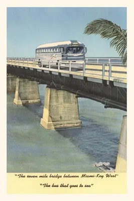 Vintage Journal Autobus na moście do Key West, Floryda - Vintage Journal Bus on Bridge to Key West, Florida