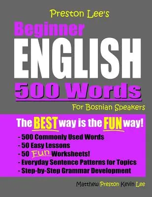 Angielski dla początkujących Preston Lee 500 słów dla osób mówiących po bośniacku - Preston Lee's Beginner English 500 Words For Bosnian Speakers