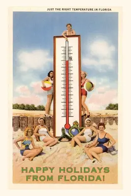 Vintage Journal Wesołych świąt z Florydy, kąpiące się piękności z termometrem - Vintage Journal Happy Holidays from Florida, Bathing Beauties with Thermometer