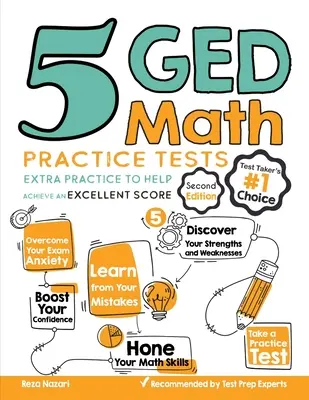 5 testów praktycznych z matematyki GED: Dodatkowe ćwiczenia pomagające osiągnąć doskonały wynik - 5 GED Math Practice Tests: Extra Practice to Help Achieve an Excellent Score