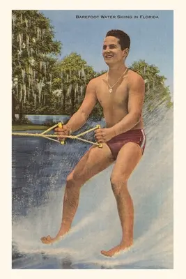 Vintage Journal Narciarz wodny na bosaka, Floryda - Vintage Journal Barefoot Water Skier, Florida