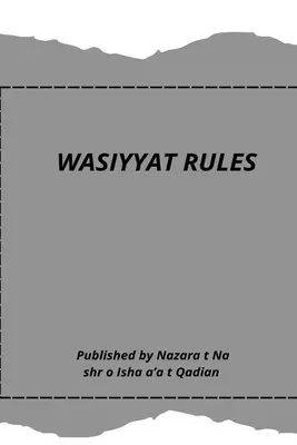 Zasady Wasiyyat - Wasiyyat Rules