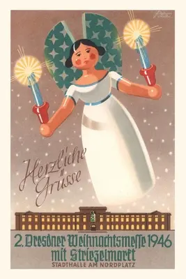 Vintage Journal Plakat na mszę wigilijną w Dreźnie, Niemcy - Vintage Journal Poster for Christmas Eve Mass in Dresden, Germany