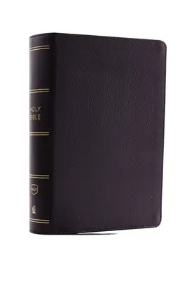 NKJV, kompaktowa jednokolumnowa Biblia źródłowa, skóra naturalna, czarna, wydanie z czerwonymi literami, wygodny druk - NKJV, Compact Single-Column Reference Bible, Genuine Leather, Black, Red Letter Edition, Comfort Print