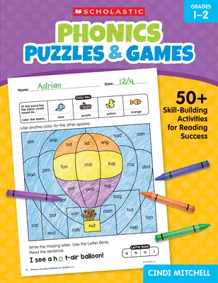 Zagadki i gry foniczne dla klas 1-2: ponad 50 ćwiczeń rozwijających umiejętności czytania - Phonics Puzzles & Games for Grades 1-2: 50+ Skill-Building Activities for Reading Success