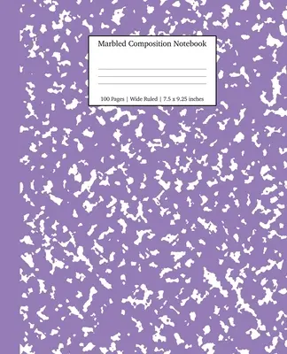 Notatnik marmurkowy: Lavender Marble Wide Ruled Paper Subject Book - Marbled Composition Notebook: Lavender Marble Wide Ruled Paper Subject Book