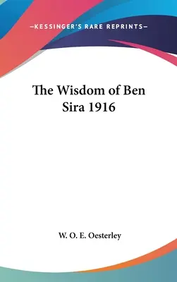 Mądrość Ben Siry 1916 - The Wisdom of Ben Sira 1916