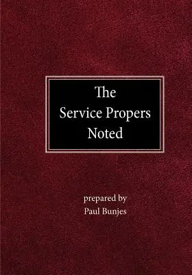 Propozycje usług odnotowane - The Service Propers Noted