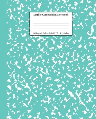 Marble Composition Notebook College Ruled: Turkusowy marmur Zeszyty, przybory szkolne, zeszyty do szkoły - Marble Composition Notebook College Ruled: Turquoise Marble Notebooks, School Supplies, Notebooks for School