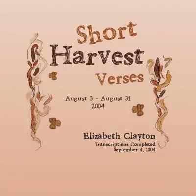 Short Harvest: Wersety - Short Harvest: Verses