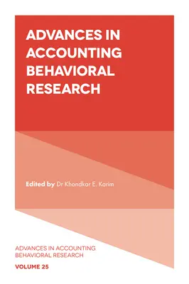 Postępy w badaniach behawioralnych w rachunkowości - Advances in Accounting Behavioral Research