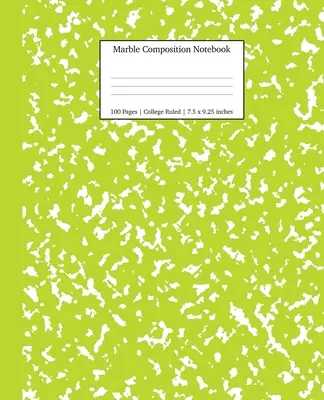 Marble Composition Notebook College Ruled: Zeszyty z zielonym marmurem, przybory szkolne, zeszyty szkolne - Marble Composition Notebook College Ruled: Green Marble Notebooks, School Supplies, Notebooks for School