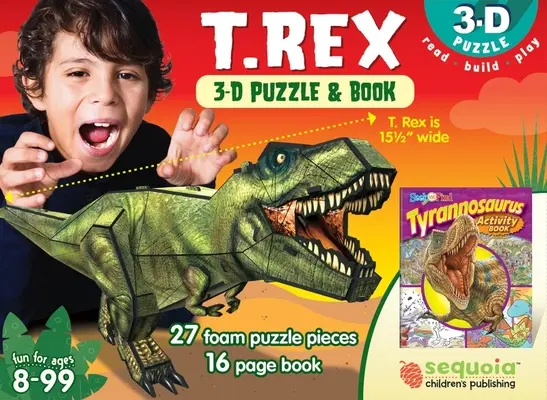 T. Rex: Puzzle 3D i książka [z puzzlami] - T. Rex: 3D Puzzle and Book [With Puzzle]