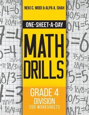 One-Sheet-A-Day Math Drills: Dzielenie w klasie 4 - 200 arkuszy (zeszyt 12 z 24) - One-Sheet-A-Day Math Drills: Grade 4 Division - 200 Worksheets (Book 12 of 24)