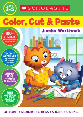 Koloruj, wycinaj i wklejaj zeszyt ćwiczeń Jumbo - Color, Cut & Paste Jumbo Workbook