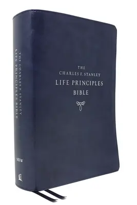 Biblia Niv, Charles F. Stanley Life Principles Bible, wyd. 2, skórzana miękka, niebieska, wygodny druk: Biblia Święta, Nowa Wersja Międzynarodowa - Niv, Charles F. Stanley Life Principles Bible, 2nd Edition, Leathersoft, Blue, Comfort Print: Holy Bible, New International Version