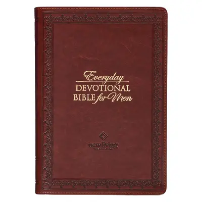 NLT Holy Bible Codzienna Biblia dla mężczyzn New Living Translation, wegańska skóra, bordowy wytłoczony - NLT Holy Bible Everyday Devotional Bible for Men New Living Translation, Vegan Leather, Burgundy Debossed