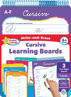 Tablice do nauki pisania i wymazywania kursywą Active Minds - Active Minds Write-And-Erase Cursive Learning Boards