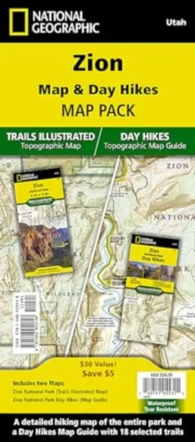 Zion National Day Hikes and National Park [Pakiet map] - Zion National Day Hikes and National Park [Map Pack Bundle]